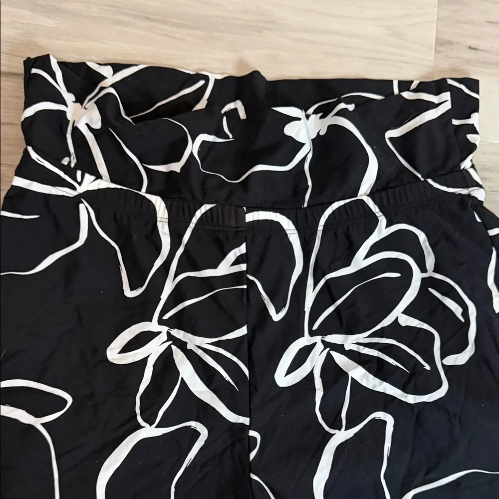 La Blanca Black and White Floral Wide-Leg Cover up pants